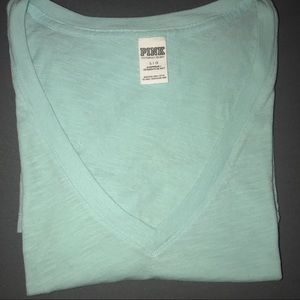 Victoria’s Secret PINK Large Blue V-Neck Tee